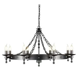 Image of 8 Light Chandelier Graphite Black Finish, E14