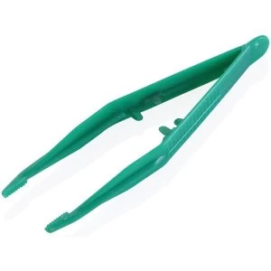 Image of Click Medical Tweezers Plastic Green Ref CM0467 Pack of 10 Up to 3 Day