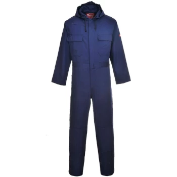 Image of Portwest - BIZ6NARM - sz M Bizweld Hooded Coverall - Navy