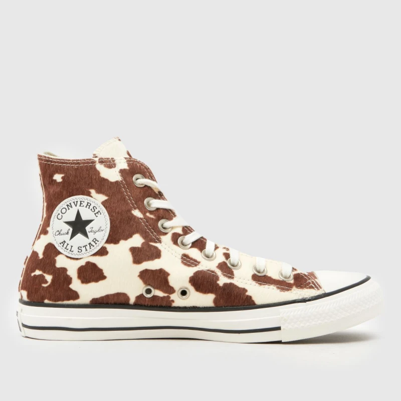 Image of Converse All Star Hi Winterluxe Cow Trainers in Multi Multi UK 7 (EU 40)