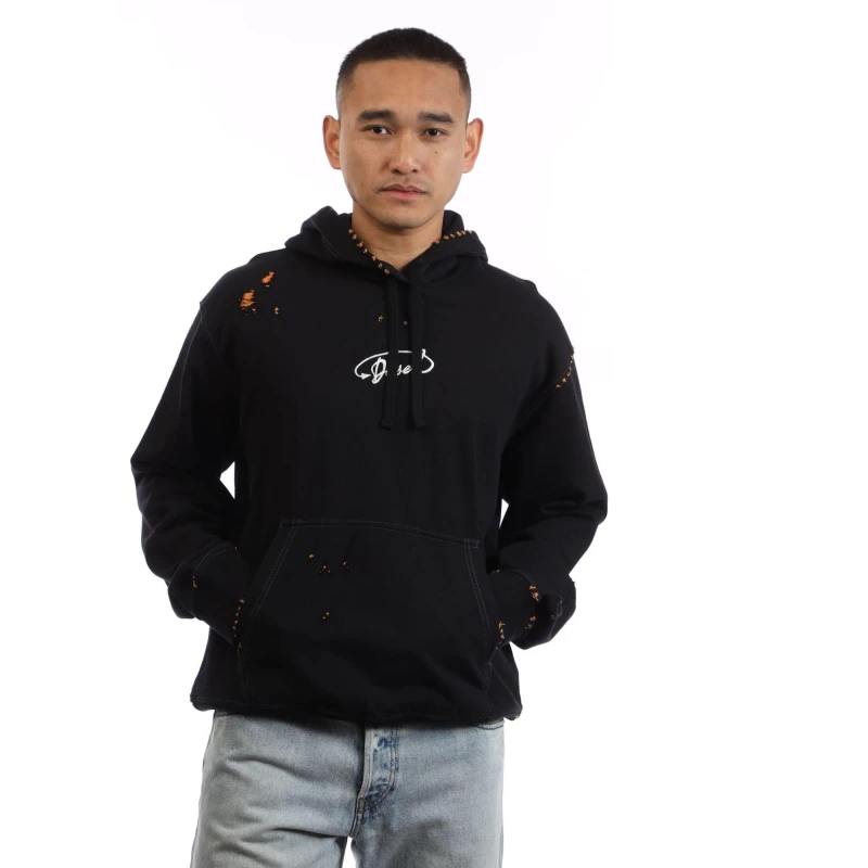 Image of Diesel S-Macs Hooded Sweatshirt Black male S