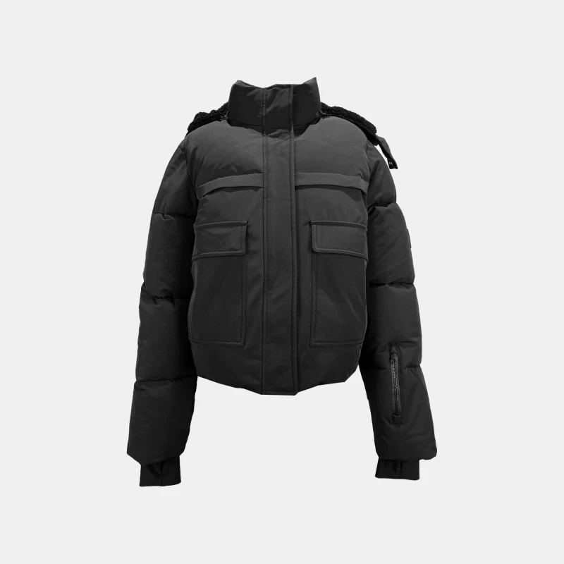 Image of Jack Wills Cropped Puffer Jacket - Black 6