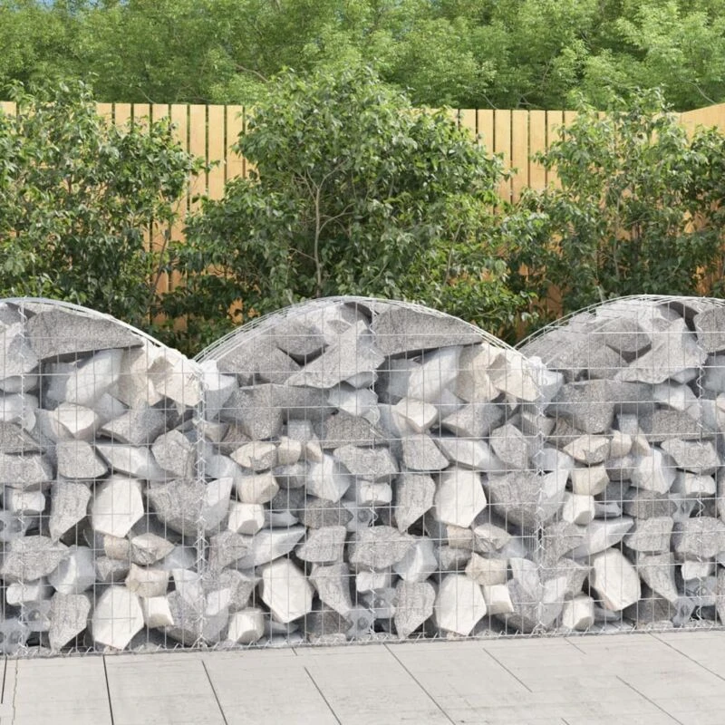 Image of VIDAXL Vidaxl - Arched Gabion Basket 100x50x80/100cm Galvanised Iron 8720845650971