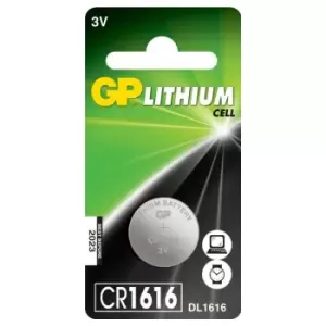 Image of GP Lithium Button Cell Battery CR1616 Single - GPPBL1616000
