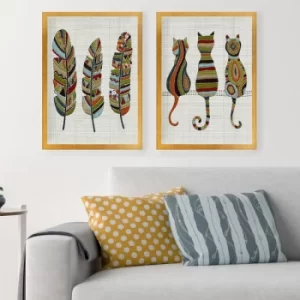 Image of SET_112 Multicolor Decorative Framed Painting (2 Pieces)