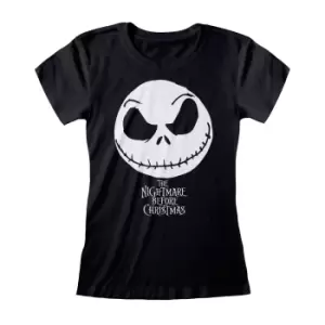 Image of Nightmare Before Christmas Womens/Ladies Jack Skellington T-Shirt (M) (Black)