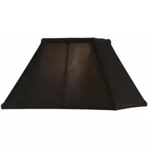 Image of 12' Inch Square Tapered Lamp Shade Black Faux Silk Fabric Cover Modern Elegant
