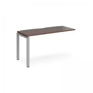 Image of Adapt add on unit single 1400mm x 600mm - silver frame and walnut top
