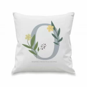 Image of Personalised Floral Initial Cushion