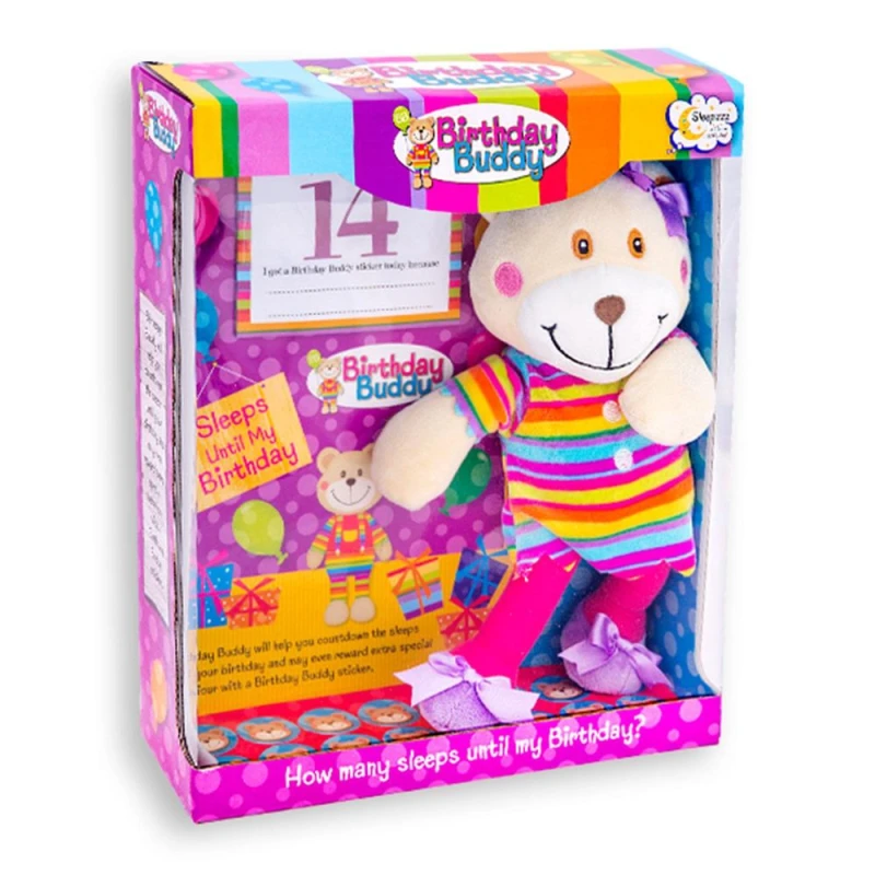Image of Aquarius Birthday Buddy Count Down Birthday Bear Toy, Birthday Buddy - Girl