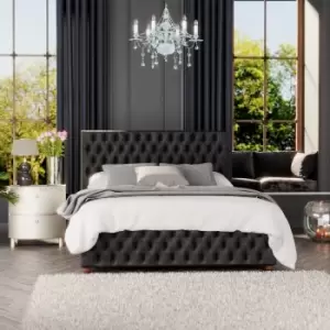 Image of Laurence Llewelyn-bowen - Seren Ottoman Storage Bed, Mirazzi Velvet, Black Single