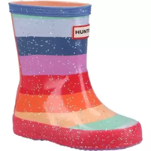 Image of Hunter Girls Original First Classic Rainbow Glitter Boots UK Size 8 (EU 25)