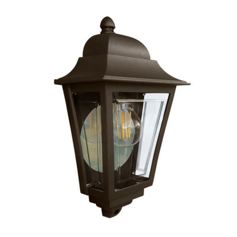 Image of Deco Lane 1 Light Half Outdoor Wall Lantern Bronze IP44