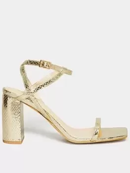 Image of Long Tall Sally Block Heel Gold - Gold, Size 9, Women