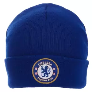 Image of Chelsea FC Unisex Adult Core Cuffed Beanie (One Size) (Royal Blue)