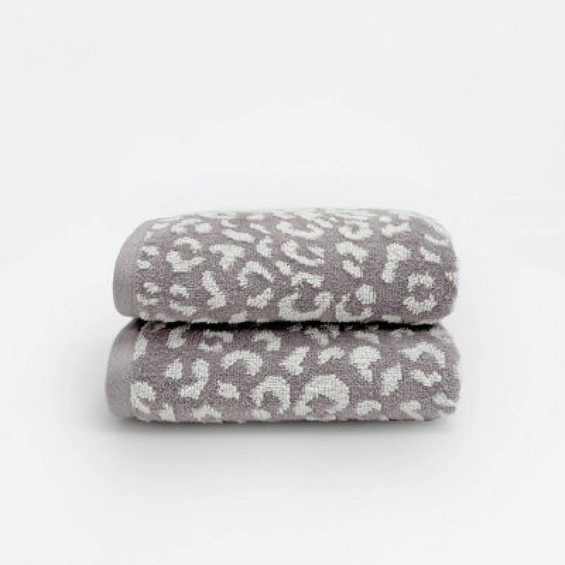 Image of Allure Bath Fashions Luxury Zero Twist Leopard Print Hand Towels Pack Of 2 - 100% Cotton