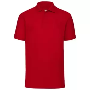 Image of Fruit Of The Loom Mens 65/35 Pique Short Sleeve Polo Shirt (XL) (Red)