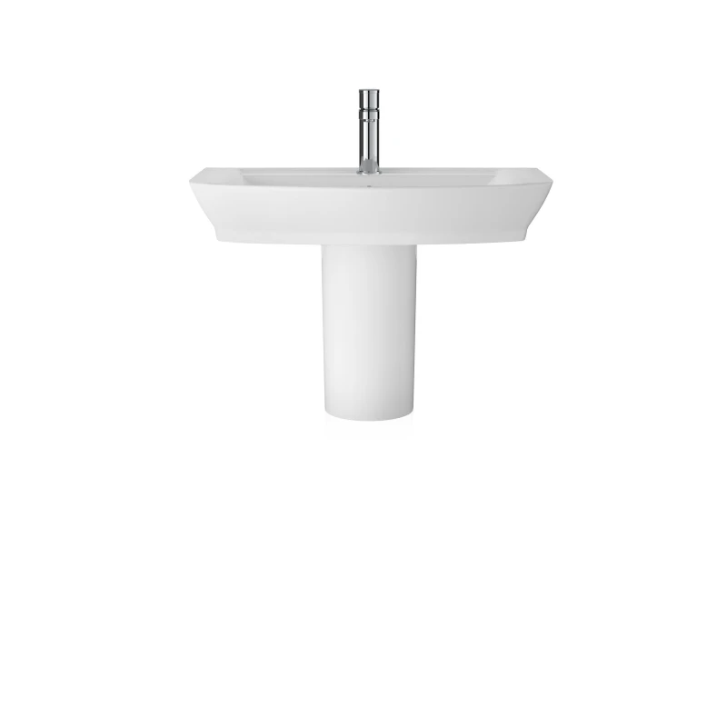 Image of Balterley Spirit Square Ceramic Basin and Semi Pedestal Balterley 850mm White unisex