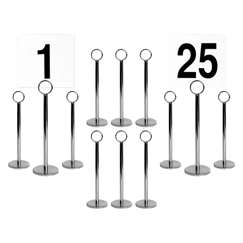 Image of Argon Tableware 12X Table Number Card Holders - 20Cm - Place Card Holder Number Stands For Wedding, Restaurant Menu, Memo, Party