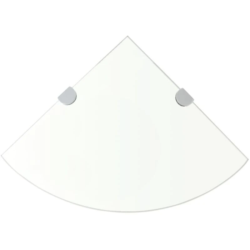 Image of VIDAXL Vidaxl - Corner Shelf with Chrome Supports Glass Clear 35x35cm 243853