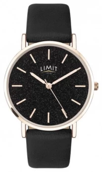 Image of Limit Womens Secret Garden Black Leather Strap Black Watch