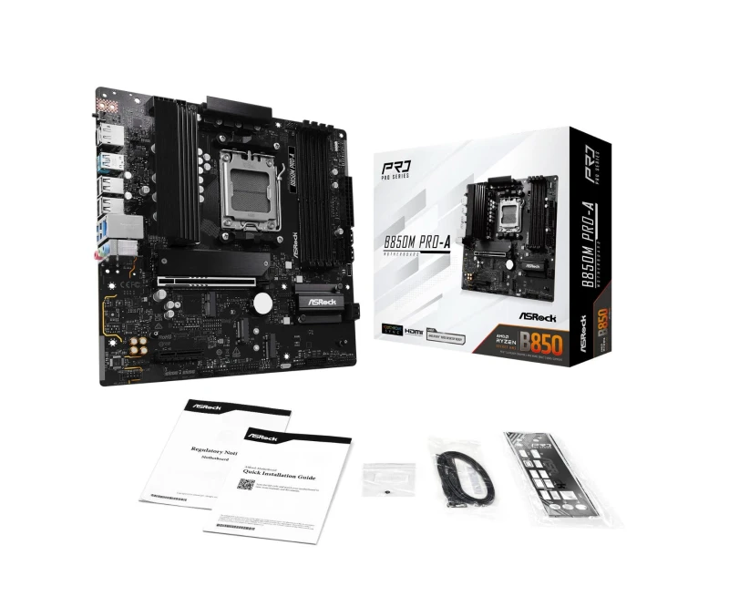 Image of ASRock B850M Pro-A AMD Ryzen AM5 DDR5 mATX Motherboard - 90-MXBR8-A0UAYZ