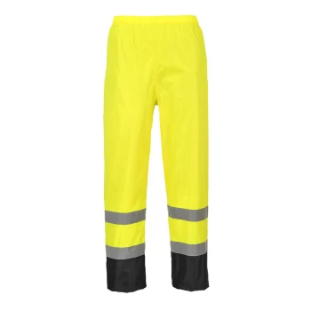 Image of Classic Hi Vis Contrast Rain Trousers Yellow / Black M