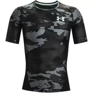 Image of Under Armour Iso-Chill Compression Printed Short Sleeve Top Mens - Black