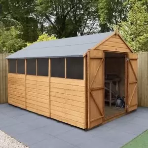 Image of Forest Garden 12X8 Apex Dip Treated Shiplap Shed With Floor - Assembly Service Included Golden Brown