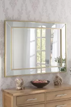 Image of Angled Wall Mirror Brass 65x80cm