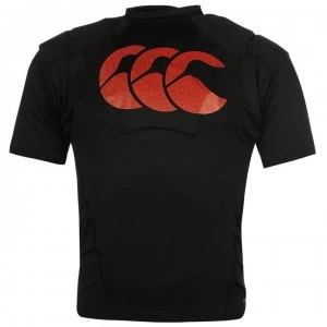Image of Canterbury Vapodri Raze Mens Shoulder Pad Top - Black/Red