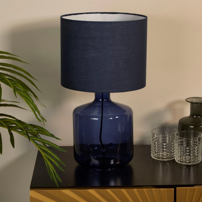 Image of SO'HOME Smoked Glass & Satin Nickel Table Lamp silver-coloured ONE SIZE