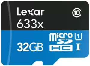 Image of Lexar 32GB High-Performance Micro SD Card (SDHC) + Adapter - 100MB/s
