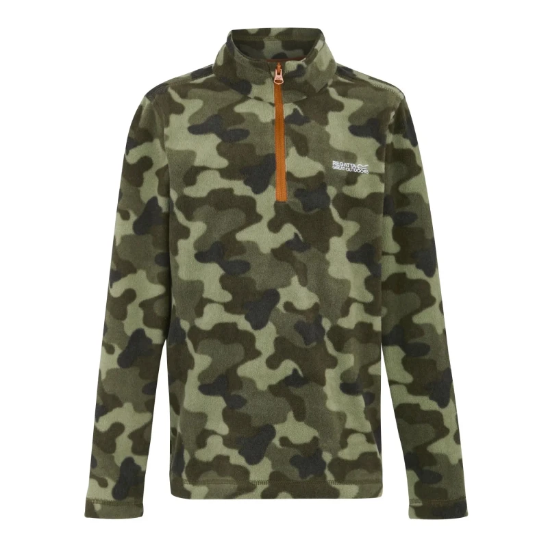 Image of Technical fleece 1/2 zip for children Regatta Hot Shot II Vert Unisex 7/8 ans