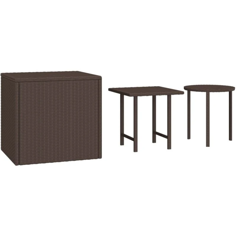 Image of VIDAXL Side Tables 3 pcs Brown Poly Rattan Vidaxl 8720845678920