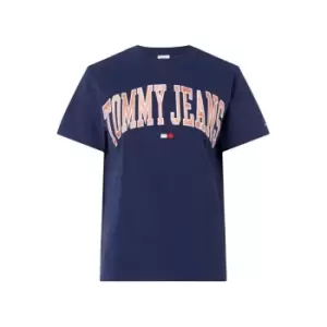 Image of Tommy Jeans Tjw Rlxd Collegiate Logo Ss - Blue