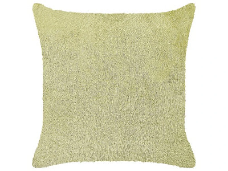 Image of Beliani Throw Cushion Pilea Faux Fur 45 X 45cm Light Green Solid