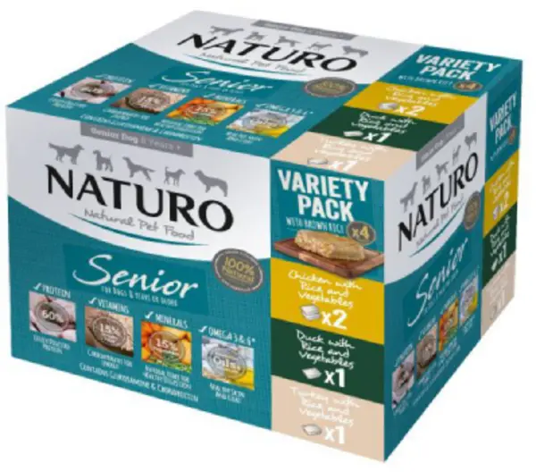 Image of Naturo Rice Tray Senior Wet Dog Food 4 x 400g