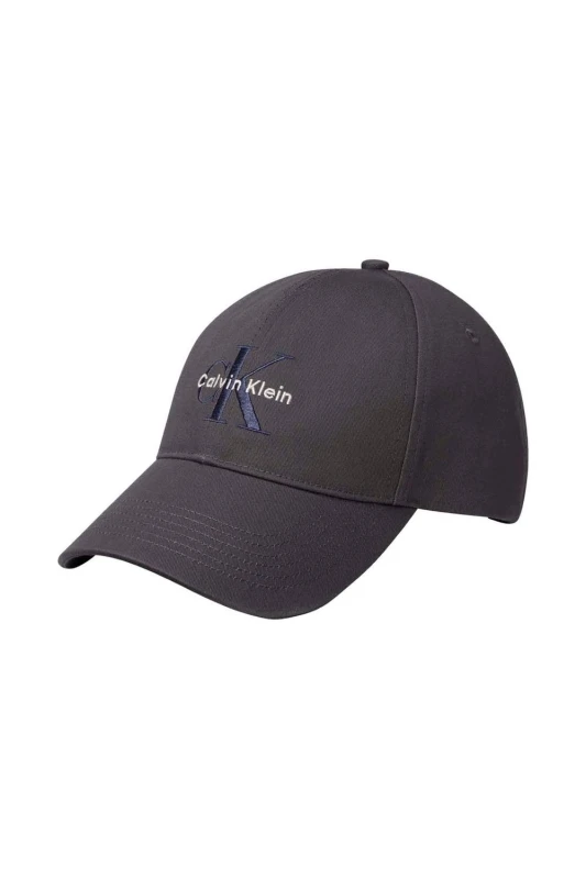 Image of Calvin Klein Mens Monologo Embroidery Baseball Cap India Ink in Black Male One Size