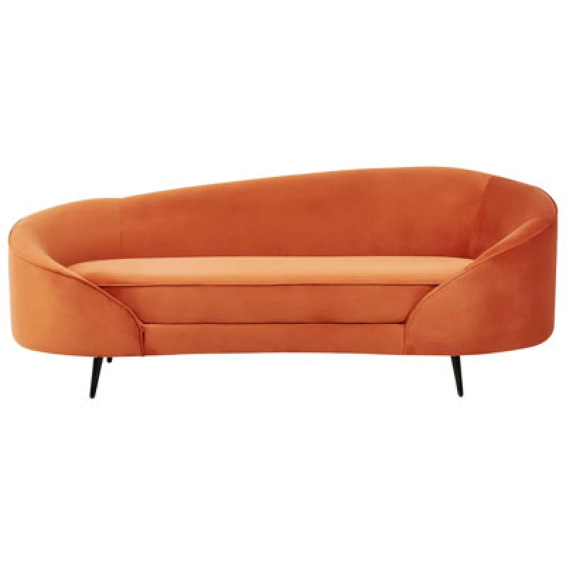 Image of Beliani Sofa 2 Seater Savar Velvet Orange