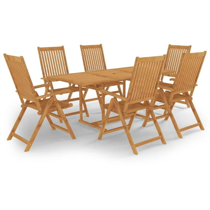 Image of VIDAXL 7 Piece Garden Dining Set Solid Teak Wood Vidaxl 8720286227015
