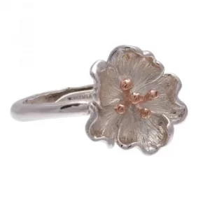 Image of Ladies Olivia Burton Silver Plated Flower Show Poppy Ring