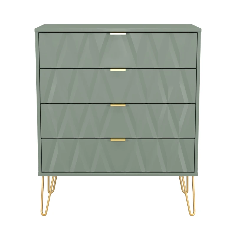 Image of Ready Assembled 2 U Dallas 4 Drawer Chest (Ready Assembled) in Pale Green Size: Medium Pale Green Unisex Medium
