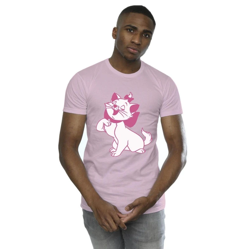 Image of Disney Men The Aristocats Marie T-Shirt in Baby Pink Size: Small Baby Pink S Male 5059934405967