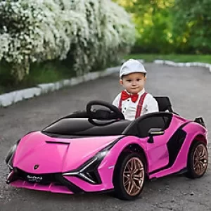 Image of Homcom Lamborghini SIAN 12V Kids Electric Ride On Car Toy with Remote Control Pink