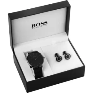 Image of Hugo Boss Men Strap Watch & Cufflinks Gift Set