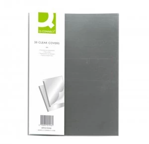 Image of Q Connect Clear Binding Covers - 20 Pack