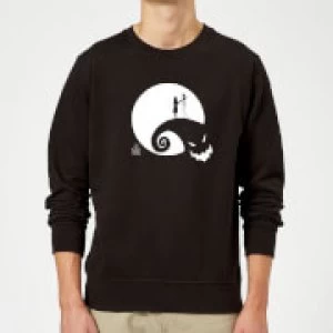 Image of Disney The Nightmare Before Christmas Jack And Sally Moon Black Sweatshirt - S - Black