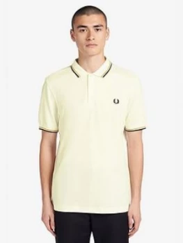 Image of Fred Perry Twin Tipped Polo Shirt, White Size M Men