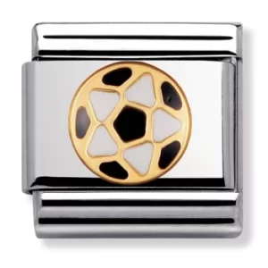 Image of Nomination CLASSIC Gold Sports Black White Football Charm 030204/17